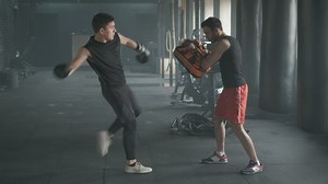 Training kickbox at the gym - Free Stock Video