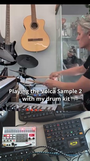 Dawless jam with my drum kit controlling the Volca Sample 2