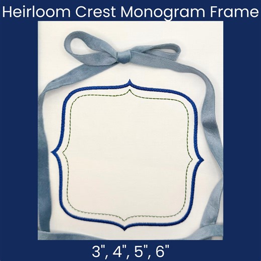 Heirloom Crest Monogram Frame Embroidery Design | Digital Machine File - Etsy