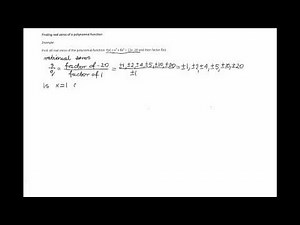 Finding The Real Zeros Of A Polynomial Function
