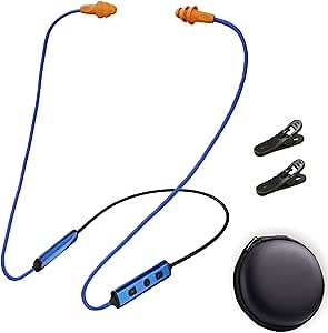 Ear Plugs Bluetooth Headphones for Work, Neckband Wireless Earbuds, Noise Reduction in-Ear Earphones with Mic and Controls, Waterproof Earbuds with 20 Hours Battery, for Industrial Safety