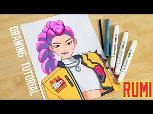How to draw KPop Demon Hunters / How to draw Huntrix / How to draw Rumi