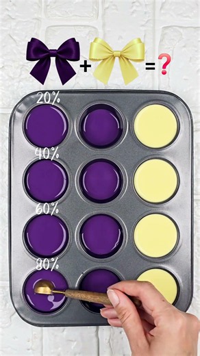 “Purple + Yellow Color Mix Challenge (4 Custom Shades)” #colorpalette #colormixing #colormix #asmr