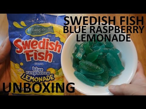 Unboxing Swedish Fish Blue Raspberry Lemonade Soft & Chewy Candy