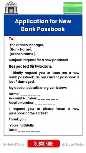 Application for New Bank Passbook | How to Write Application in English | Easy Application Writing