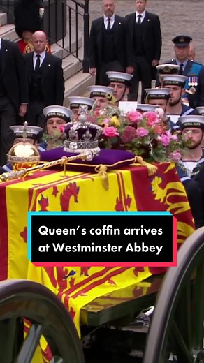 Queen Elizabeth II’s coffin arrives at Westminster Abbey ahead of her funeral