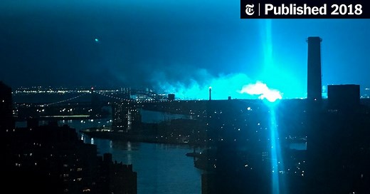 New York Sky Turns Bright Blue After Transformer Explosion (Published 2018)