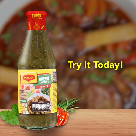 A deep-down spicy flavour that brings your meals to life 🔥 Grab a bottle of MAGGI® Spicy Green Seasoning, made with fresh Caribbean grown ingredients. #maggicaribbean #homemademealmagic #maggigreenseasoning | MAGGI