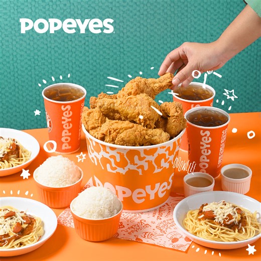 12K views · 487 reactions | Popeyes is definitely better shared with your fam! Pick up one of our Chicken Bucket Bundles and share the iconic Louisiana flavors.  Available now for dine-in & take-out. Also available for delivery via Grab, Food Panda & Central #ThatsPoppin #PopeyesPH | Popeyes Philippines | Facebook