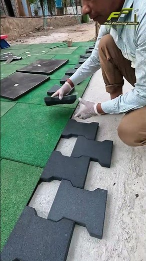 Paver Rubber Tile Installation by Fab Floorings India | Durable Outdoor Flooring Solution
