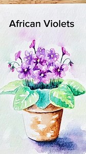 African Violets with MEEDEN watercolor supplies! I'm so excited to be collaborating with MEEDEN for this fun tutorial! #watercolor #watercolour #watercolorpainting #watercolortutorial #paintingart #watercoloring #WatercolorArt #art #flowers #watercolorflowers #meeden #meedenart | Elizabeth Bostic