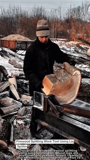 Firewood Splitting Work Tool Using Log Splitter #worktool