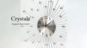 Jewelled Diamante Beaded Wall Clock Crystal Sunburst 45cm Home Decor Living Room | eBay UK