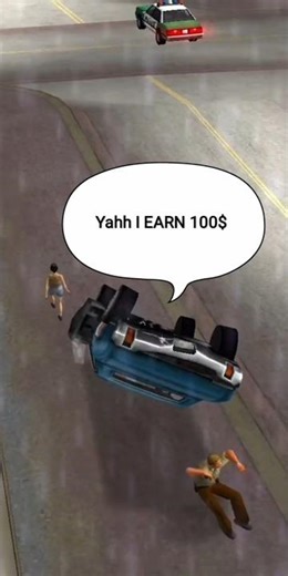 Vice City Car Stunt Gone Wrong 🚓💥 | Crazy Crash & Police Chase in Rain! #gta #gaming #gtasanandreas