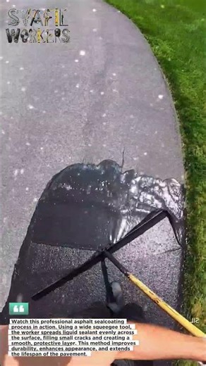 Satisfying Asphalt Sealcoating Process 🔥 | Fast & Smooth Driveway Transformation!