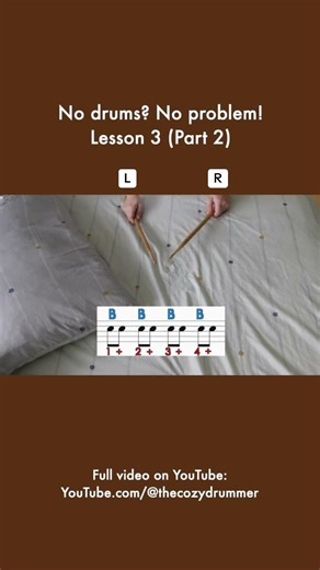 Drumming without drums! Beginner Lesson 3 #beginnerdrummer #drumtutorial #drumlesson #drumcover