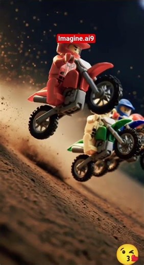 Epic Lego Bikers Racing Across Lava | #shorts #viral