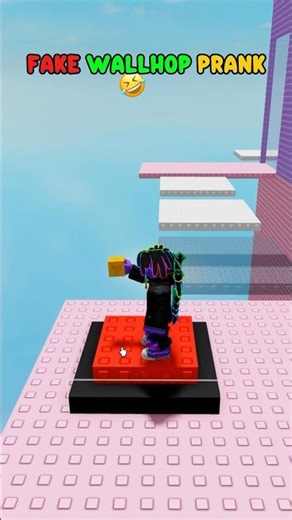 😂 FAKE WALLHOP BUTTON prank in roblox