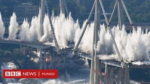 La espectacular demolición en 8 segundos del puente Morandi en Génova cuyo colapso en 2018 dejó 43 muertos - BBC News Mundo