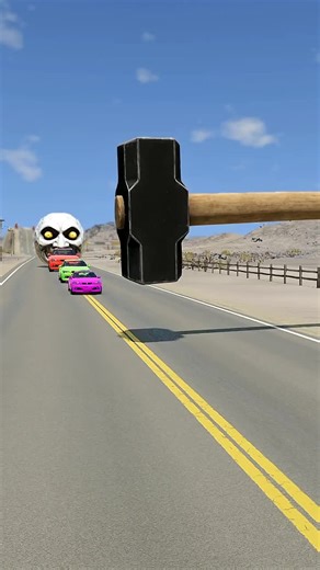 Colorful Cars vs. Sledge Hammer: An Epic Showdown