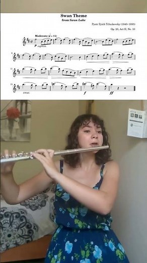 Swan Lake flute cover #flute#tchaikovsky#swanlake#classicalmusic#sheetmusic