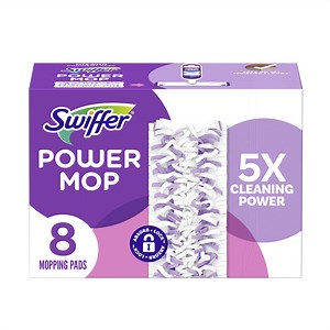 Swiffer Power Mop Cleaning Pads Refill, Floor Cleaner for Mopping Tile, Vinyl, Laminate, 8ct
