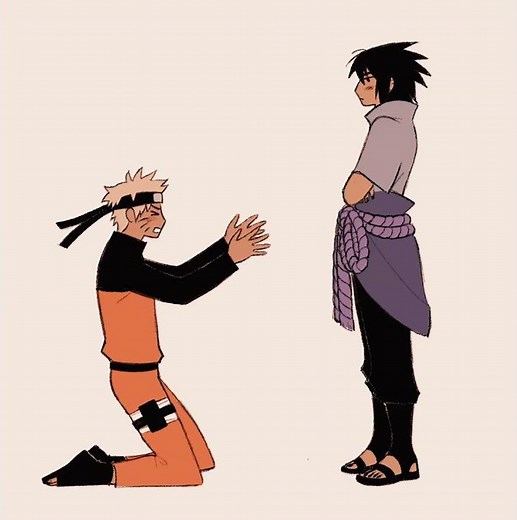 Cute NaruSasu SasuNaru fan animation of Sasuke begging Naruto