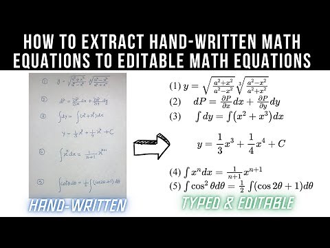 How to Extract Math Expressions and Equations from Image of Hand Written Text