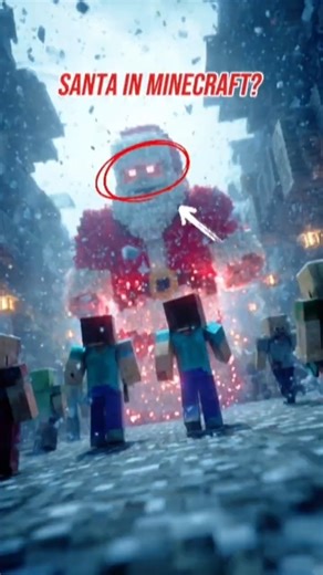 MINECRAFT World Reacts to Santa Claus Spawning 🎅 #shorts #minecraft