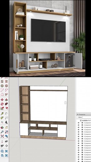 Puedes diseñar cualquier mueble de melamina utilizando sketchup para carpinteros. Tenemos una capacitación paso a paso desde cero con clases en vivo. Más información en la bio. #carpinteria #melamina #diseñodemuebles #furniture #medidas #sketchup