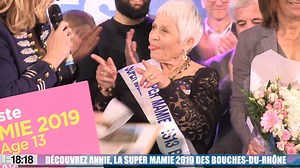 30K views · 171 reactions |  À 75 ans, Annie vient d'être élue Super Mamie 2019 des Bouches-du-Rhône. Pour l'occasion, tout son fan club de Sénas avait fait le déplacement pour la soutenir... Retrouvez l'intégralité du 18:18 ➡ sur.laprovence.com/1ui | La Provence | Facebook