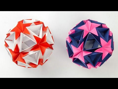 How to make Kusudama origami | Kusudama ball with stars | Origami kusudama
