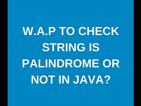 Write a java program to check string is palindrome or not?