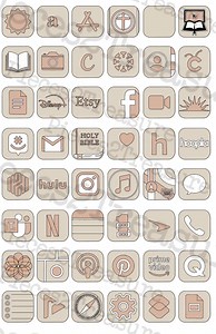 Hand Drawn IOS App Icon Orange, Beige, Light Pink, Light Blue, Boho Aesthetic, Shortcuts, Spongebob With Sunglasses, Bible Verses, Wallpaper - Etsy UK