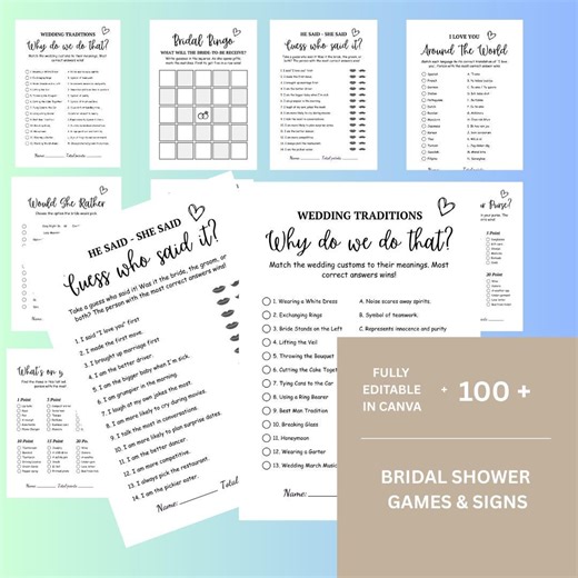 Boho Bridal Shower Game Bundle | Pampas Grass Bridal Shower Games | Neutral Aesthetic Wedding Shower Games | Printable Instant Download