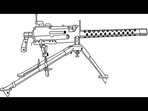 How to draw an Machinegun II Easily step by step