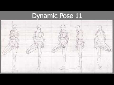 Draw Human Body | Part 2 - Dynamic Pose 11 (360°views)