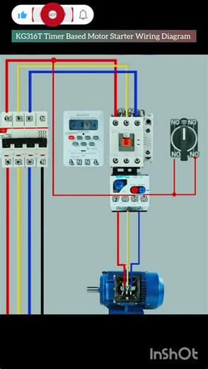 KG136T Timer Based Motor Starter Wiring Diagram #electrical #electronic #electrician