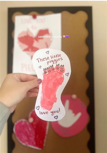 Adorable Valentine’s Day Handprint Art with Piggies