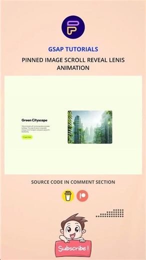 Pinned Image Scroll Reveal Lenis Animation #cssanimation #gsap #gsapanimation #nextjstutorial
