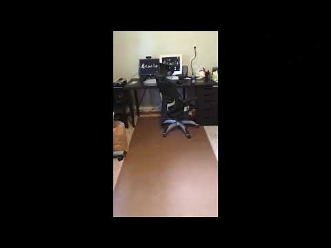 DIY office chair mat—use hardboard