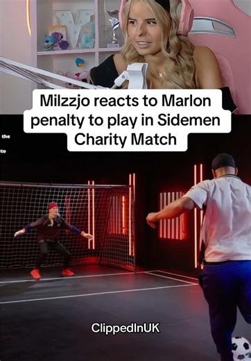 Milzzjo reacts to Marlon penalty to play in Sidemen Charity Match #milzzjo #marlon #sidemen #inside Twitch @Milli Jo Mcloughlin 🦋
