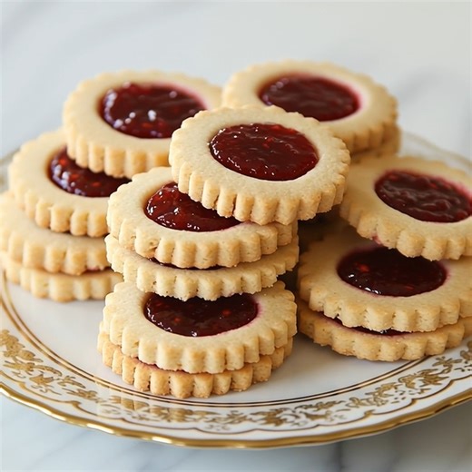 Here’s a beautiful and classic recipe for Shortbread Linzer Cookies with Raspberry Jam – buttery, melt-in-your-mouth cookies sandwiched with sweet-tart raspberry jam and dusted with powdered sugar. 🍪❤️ 🍓 Shortbread Linzer Cookies with Raspberry Jam Ingredients For the Shortbread Cookies 1 cup (225 g) unsalted butter, softened ½ cup (100 g) granulated sugar 1 teaspoon vanilla extract 2 cups (240 g) all-purpose flour ¼ teaspoon salt For the Filling & Finish ½ cup raspberry jam (seedless if prefe