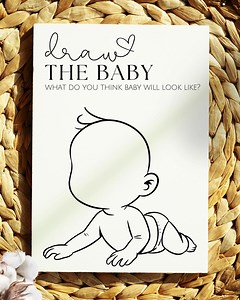 Draw the Baby | Funny Instant Download, Baby Shower Games, Draw Baby, DIY Fun Baby Shower Games, Baby Shower Activity, Printable Baby Game - Etsy