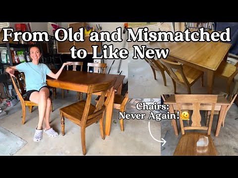 Refinishing Dining Room Table and Chairs; Fully Stripping, Sanding, and Restaining a Dining Set