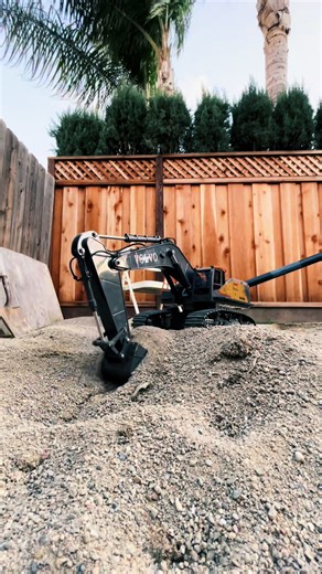 Digging trench with Volvo excavator for waterline installation #rcconstruction #rcexcavator #fyp