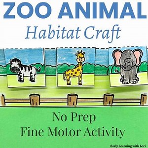 Zoo Animal Habitat Craft | Fine Motor STEM Activity for PreK & Kindergarten