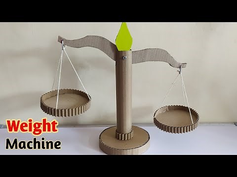 Cardboard weight machine for school project || Diy working model of weighing balance