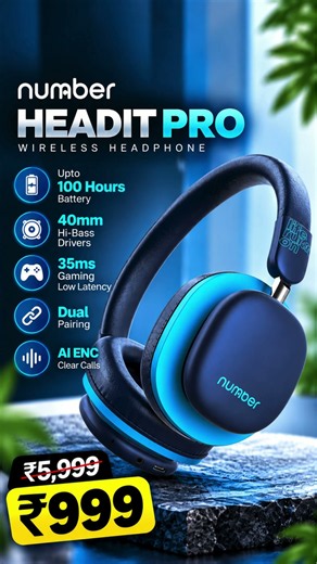 🔥 Number Headit Pro at Just ₹999 😱 Best Headphone Under ₹1000 ⚡ Best TWS Under ₹1000