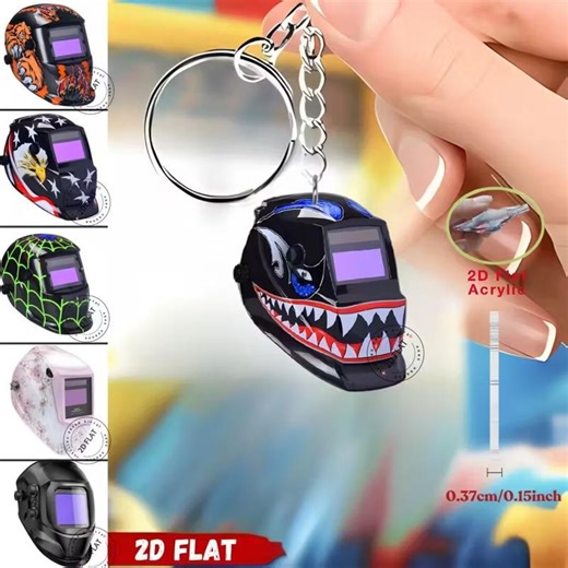2D Flat Welding Mask Keychain, Acrylic Welder Helmet Keyring, Tool Theme Novelty Gift for Car Keys Backpack Decor - Etsy